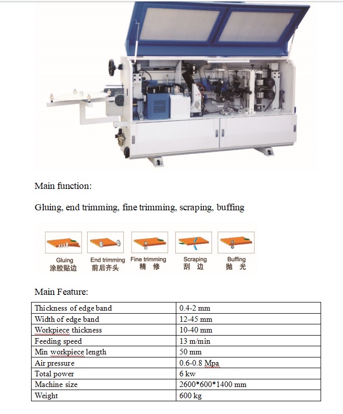 5 function Edge Binder Machine with Lifter